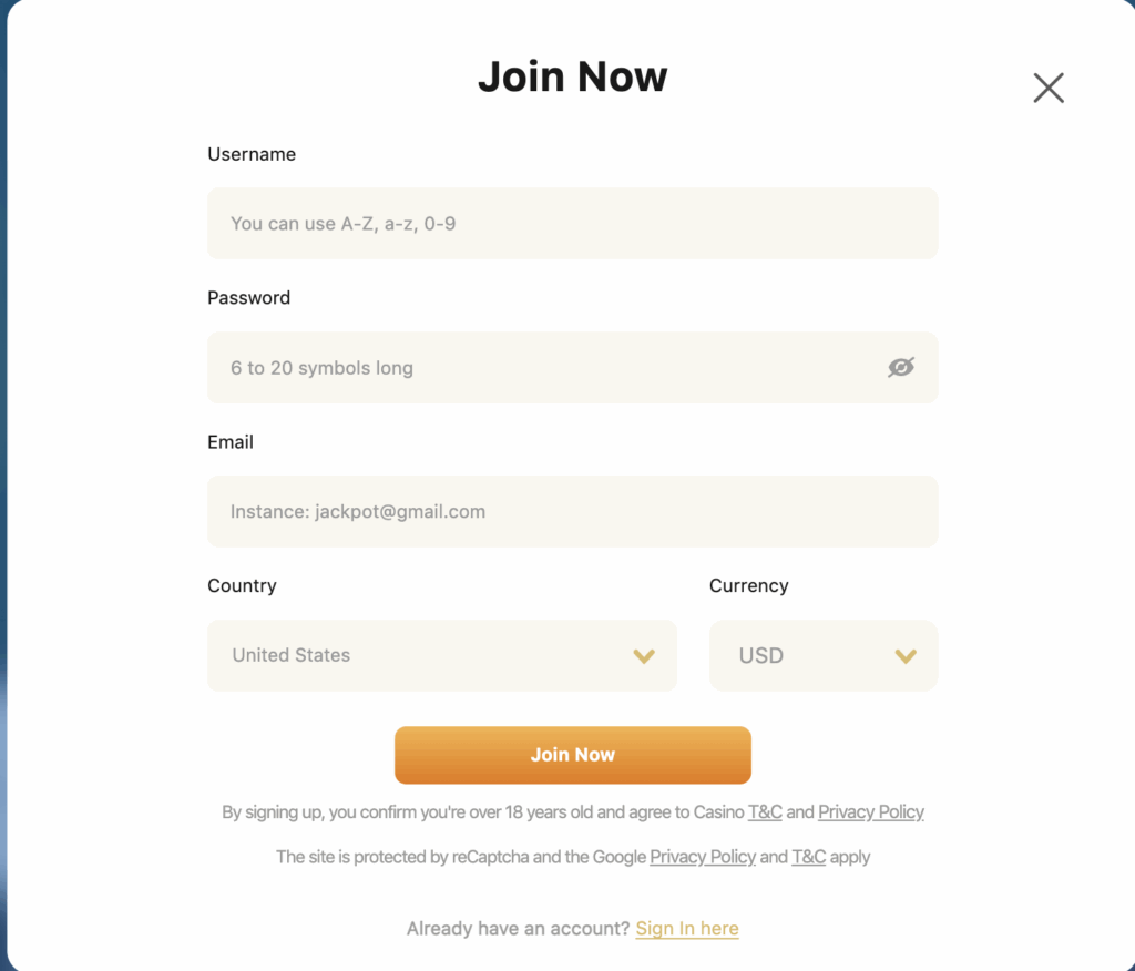 Lucky Tiger registration desktop